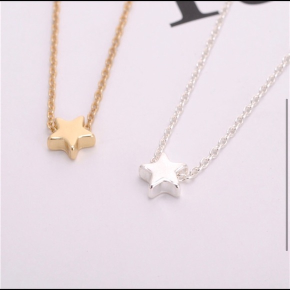 Tiny Star Dainty Pendant Silver Necklace - Picture 3 of 3